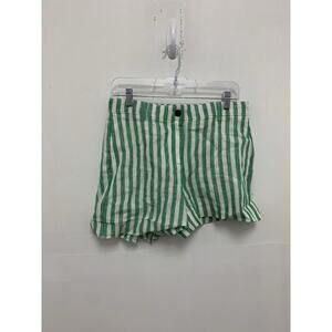 J.Crew Women's 3" Harbor short in striped linen Small Bright Clover Color